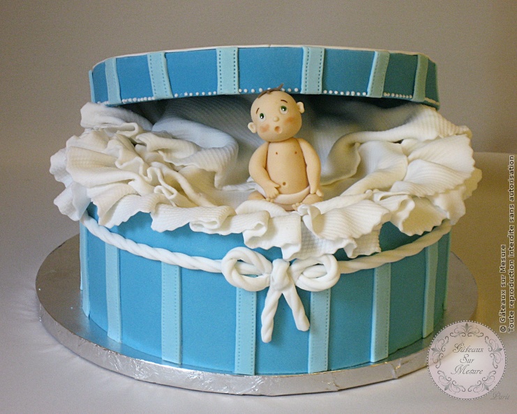 Gâteau bébé dans la boîte  Gateaux sur Mesure Paris - Formations Cake  Design, Ateliers pâte à sucre, Wedding Cakes, Gateaux d'Exposition